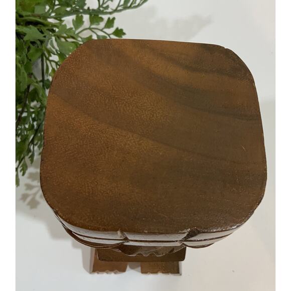 Vintage 6” inch Tiki Hand Carved Wood Statue Hawaiian Polynesian Monkey Pod - Picture 4 of 6